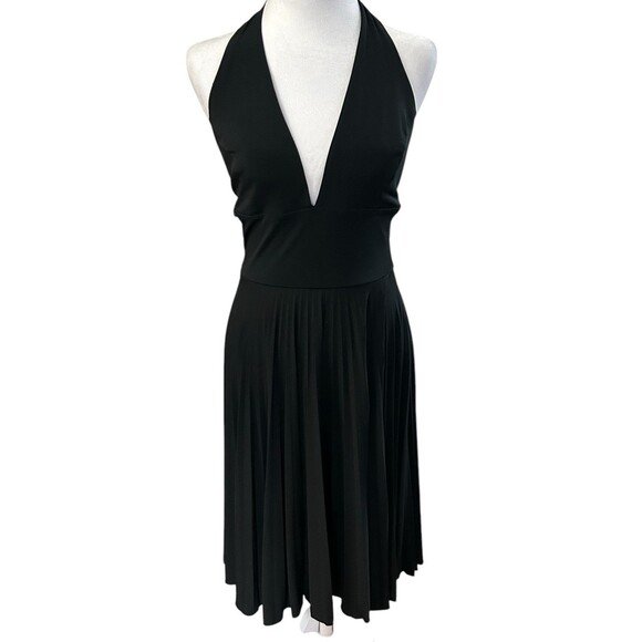 Max And Cleo Black Halter Dress Pleated Bottom Sz S - Picture 1 of 7